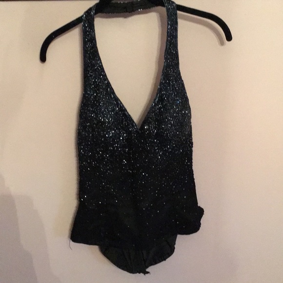 Black beaded halter top - Picture 5 of 6